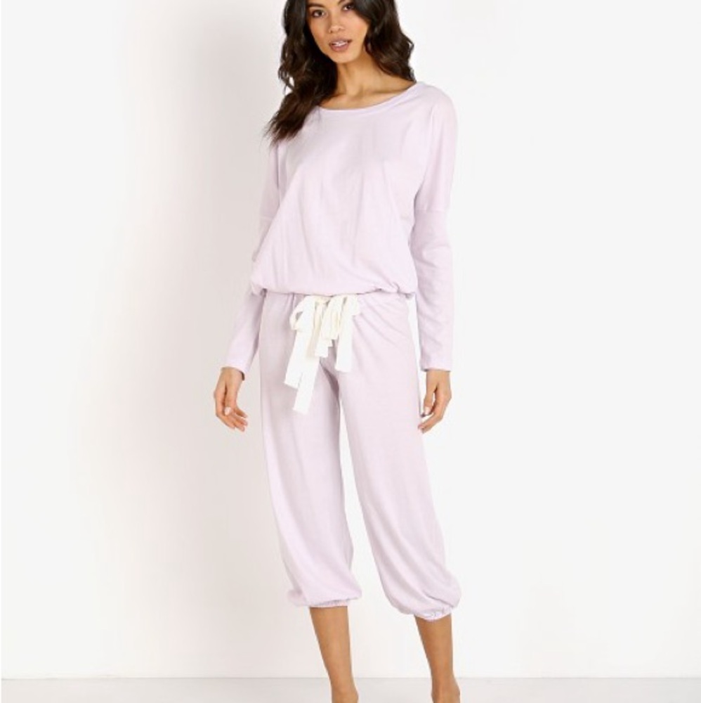 Eberjey Light Lavendar Slouchy Tie Pajama Set